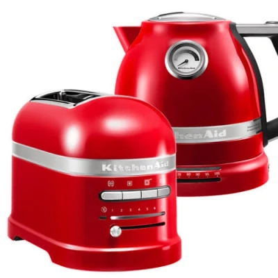 Image of KitchenAid Artisan Empire Red 2 Slot Toaster and Kettle Set