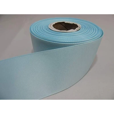 Image of 2 metres of 50mm Grosgrain Ribbed Ribbon Duck Egg Light Blue Double Sided 50 mm 5cm 2&quot; Inch