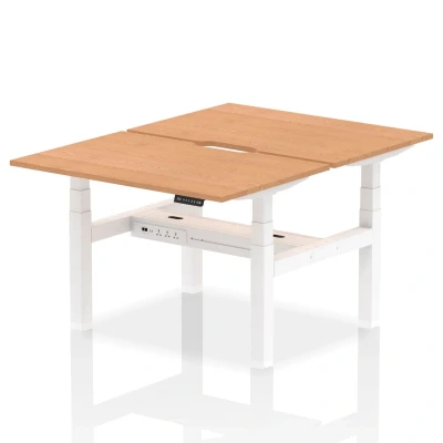 Image of Air B2B 1200x800 Adjustable 2P Bench Desk Scalloped Oak/White