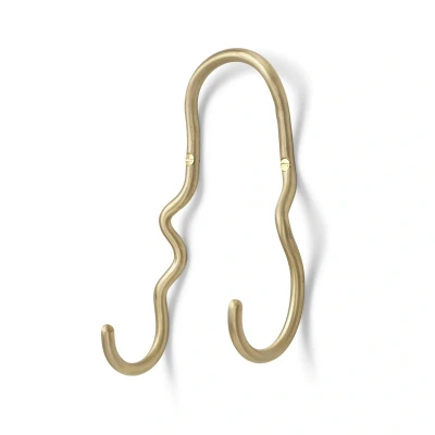 Image of ferm LIVING Hook Curvature Double, matt, brass
