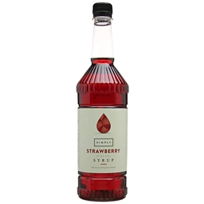 Image of Simply Strawberry Syrup, Vegan &amp; Nut Free Flavoured Syrup for Coffee, Cocktails Baking (1 Litre)