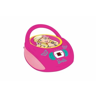 Image of Lexibook RCD108BB Barbie CD Player, Microphone, aux in Jack, AC or Battery Operated, Pink