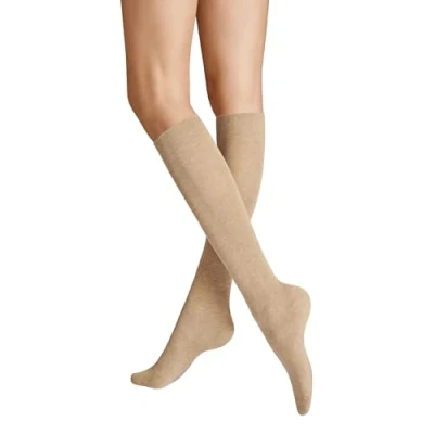 Image of Hudson Women&#039;s Relax Cotton Ksd Knit Knee high Socks, Beige, 35 38