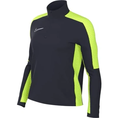 Image of NIKE DR1354 452 W NK DF ACD23 DRIL TOP Jacket Women&#039;s OBSIDIAN/VOLT/WHITE Size S