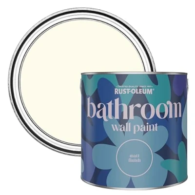 Image of Rust Oleum White Water Resistant Bathroom Wall &amp; Ceiling Paint Antique 2.5L