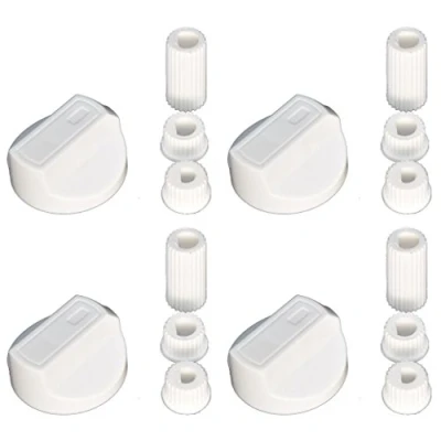 Image of Ufixt 4 x Fits Hotpoint, Howdens, Hygena, Indesit, Lamona And LG Universal Cooker/Oven/Grill Control Knob Adaptors White