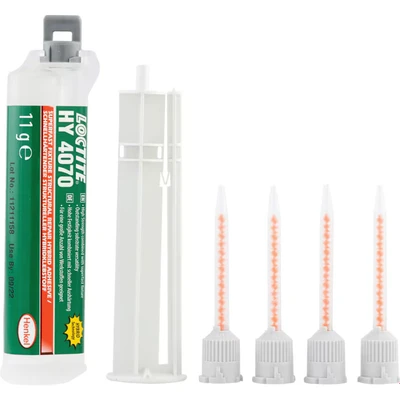 Image of LOCTITE HY 4070, 2K Hybrid Technology Super Glue, 2 Part Glue with Cyanoacrylate Quick Fixing, Temperature Resistant CA for Vertical Surfaces, 11g