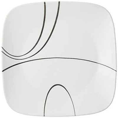 Image of Corelle Square Simple Lines Dinner Plate Set, White,1107743