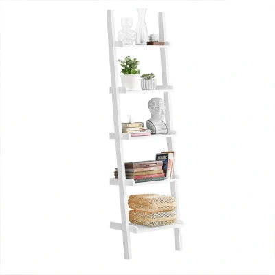 Image of Modern 5 tier Bookcase Wood Storage Shelves White ,FRG17 W Sobuy
