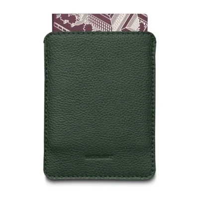 Image of Woolnut Leather Sleeve for Passport (Green)
