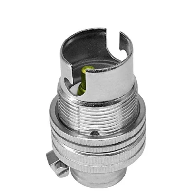 Image of K M Electronics® Silver Chrome LAMP Light Bulb Holder BC Bayonet Cap 10MM Screw Thread