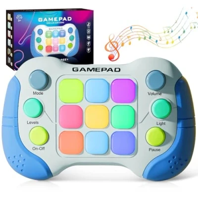Image of Kids Handheld Games, Upgraded Flashing Quick Press Games Pro for Kids, Speed Push Light Up Fidget Game, Educational Console Gamepad Toy Boys, Girls Gifts