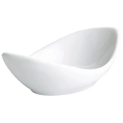 Image of drinkstuff Moonlight Mini Curve Dip Dish 9 x 5cm White Porcelain Appetizer
