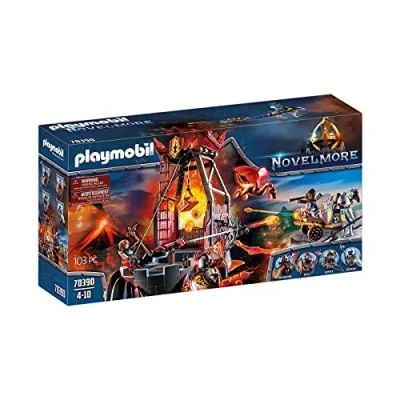 Image of Playmobil 70390 Novelmore Knights Burnham Raiders Lava Mine with Fire Launchers, for Children Ages 4 10