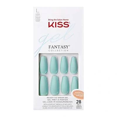 Image of KISS Gel Fantasy Collection, Back It Up, Long Length Teal Sculpted Nails, Includes 28 False Nail Glue, File, and Manicure Stick