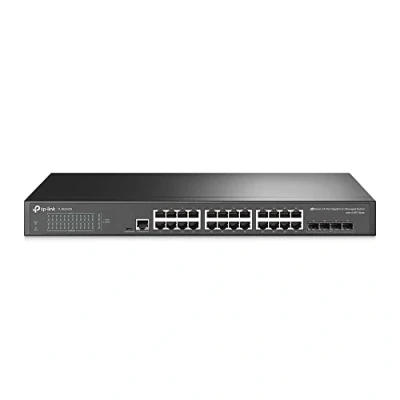 Image of TP Link JetStream 24 Port Gigabit L2 Managed Switch with 4 SFP Slots, Supports RJ45 ports, Rackmount (SG3428)