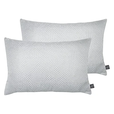 Image of Prestigious Textiles Camber Twin Pack Polyester Filled Cushions, Sterling, 40 x 60cm