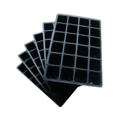 Image of Karrma Ltd. Seedling Tray Garden Care Seed Inserts 24 Cells of 6 144 Cell Starter Root Trainers Germination Trays With Drain Holes,Black