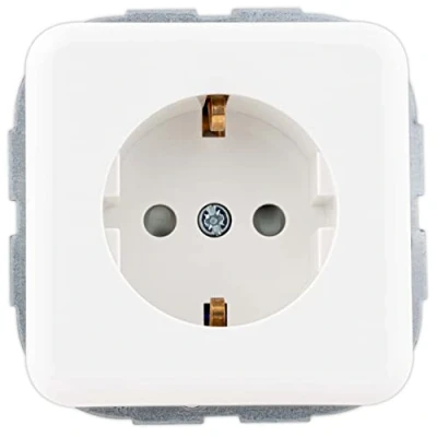 Image of REV 0216020100 Vario Socket with Cover, Flush Mounted, White, ohne USB