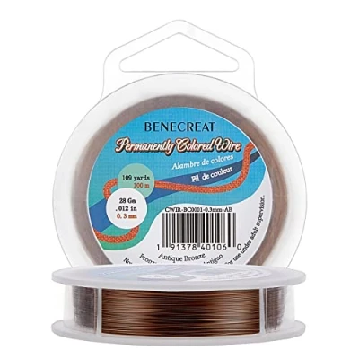 Image of BENECREAT 28Gauge(0.3mm) Tarnish Resistant Antique Bronze Wire Jewellery Making Copper Wire, 100M/109Yard