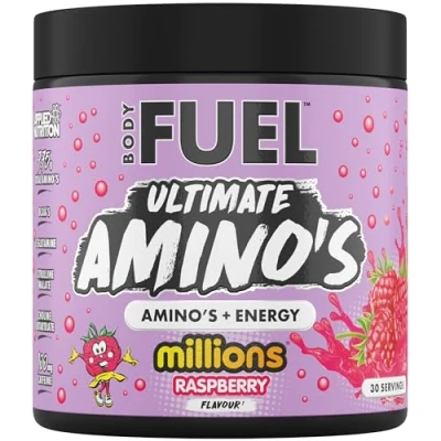 Image of Applied Nutrition BodyFuel Amino&#039;s Amino Acids Supplement, EAA Essential Powder, Muscle Fuel &amp; Recovery (270g 30 Servings) (Millions Raspberry)