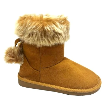 Image of sole london GIRLS WARM WINTER ANKLE KIDS FAUX FUR LINED WALKING SNUGG BOOTS SHOES