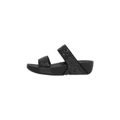 Image of Fitflop Women&#039;s Lulu Glitter Slides, Black Glitter, 9 UK