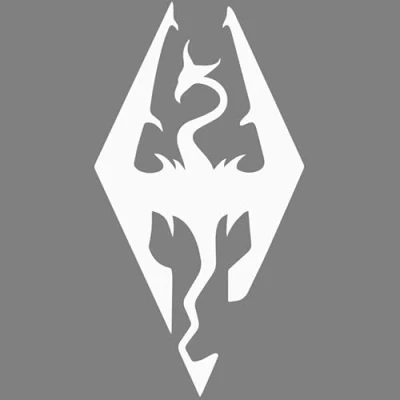 Image of Skyrim Dragon L 0133 (white) // Sticker OEM JDM Style Vinyl Transfer