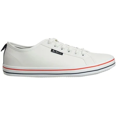 Image of Ben Sherman Lowell Low Lace Up White Synthetic Mens Plimsolls BEN3287_059_WHT