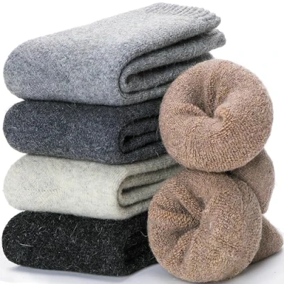 Image of EBMORE Womens Merino Wool Thermal Socks Warm Winter Thick Walking Cosy Boot Crew Comfy Gift Work Hiking Stocking Fillers for Women Ladies 5 Pairs(Mix Color A)