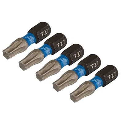 Image of Draper Expert TX STAR Impact Screwdriver Bits, T27 x 25mm, 1/4&quot; Hex (Pack of 5)
