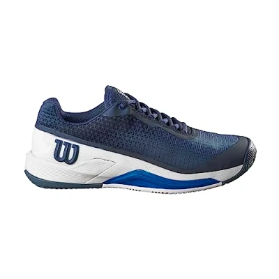 Image of Wilson Men&#039;s Rush Pro 4.0 Clay Sneaker, Navy Blazer/White/Lapis Blue, 7 UK