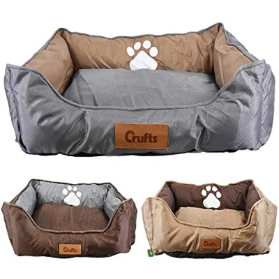 Image of Crufts Oxford Nylon Rectangular Bolster Pet Bed, S