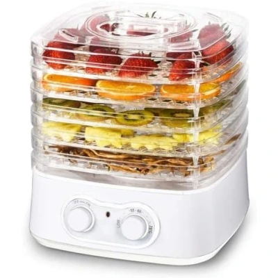 Image of Laptronix 5 Tray Mini Electric Food Dehydrator Fruit Dryer Meat Vegetables Beef Preserver Machine Beaf Jerk