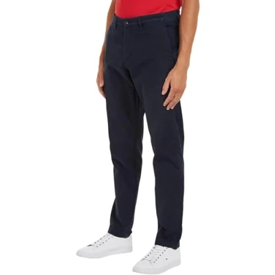Image of Tommy Hilfiger Men Chino Chelsea Gabardine GMD Woven Pants, Blue, 28W / 28L