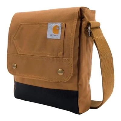 Image of Carhartt Women&#039;s, Durable, Adjustable Bag with Flap Closure, Everyday Crossbody Snap Brown, One Size
