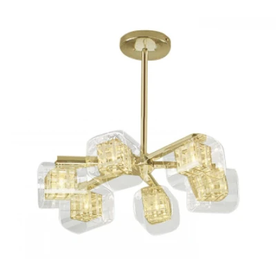 Image of Avignon 6 Light Ceiling Gold Crystal