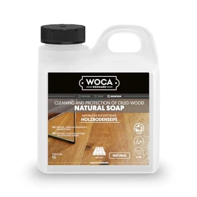 Image of WOCA Natural Soap Floor Cleaner, Ideal for Oiled Wood, Ecofriendly, Perfect Furniture, Table Tops and All Other Surfaces (1L)