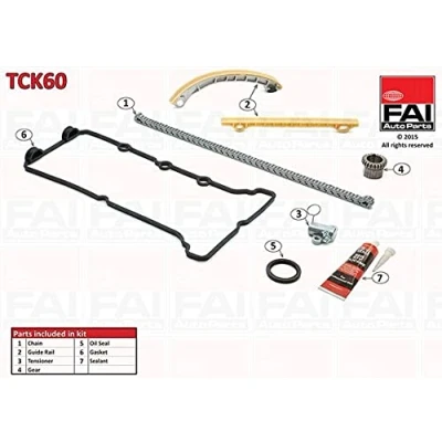 Image of 71742008 Timing chain Kit FAI AutoParts TCK60 with gears, gaskets/seals Simplex, Low noise SUZUKI: Grand Vitara 2 SUV, SWIFT 4, 3