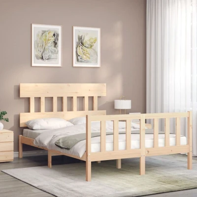 Image of vidaXL Bed Frame without Mattress Small Double Solid Wood Pine