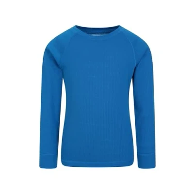 Image of Mountain Warehouse Talus Kids Base Layer Top Breathable &amp; Lightweight Moisture Wicking Baselayers, Boys Girls Shirt Autumn Winter, Outdoors, Travelling Hiking Cobalt Size 3 4 Years
