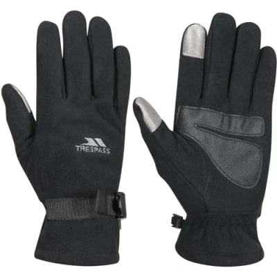 Image of Trespass Contact, Black, XS/S, Touchscreen Compatible Waterproof Gloves Adult Unisex, X Small / Small, Black