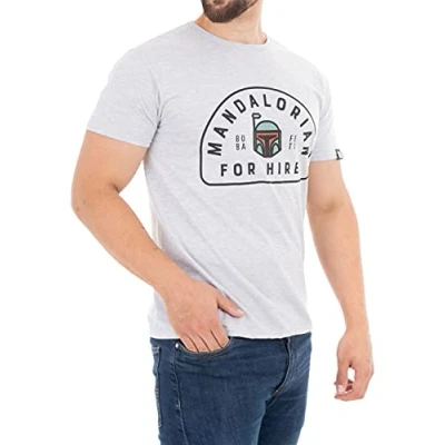Image of Star Wars Mens T Shirt Boba Fett Grey Small