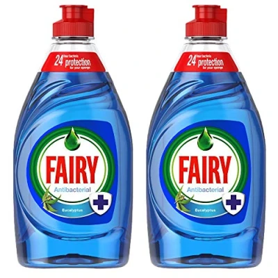 Image of 2 x 383ml Antibacterial Washing up Liquid Household Dish Glasses Cleaner Eucalyptus Tree Fragrance