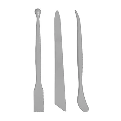 Image of Rayher 34456558 Set of 3 Double Ended Modelling Tools for Clay, Pottery Sculpting Tool, 6 Different Tips, plastic, 17.5 18 cm