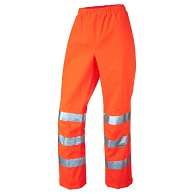 Image of Leo Workwear Hannaford Waterproof ISO 20471 Hi Vis Breathable Ladies Overtrouser, XS, Orange