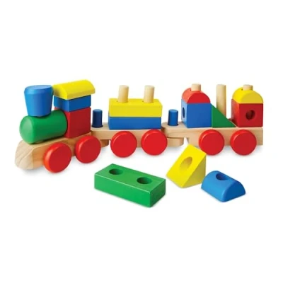 Image of Melissa &amp; Doug Stacking Train Developmental Toy Motor Skills 3+ Gift for Boy or Girl