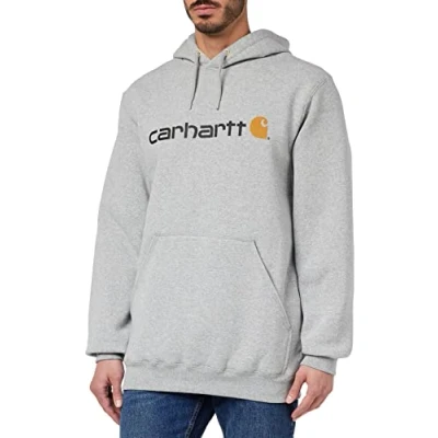 Image of Carhartt Men&#039;s Loose Fit Midweight Logo Graphic Sweatshirt, Heather Grey, XL