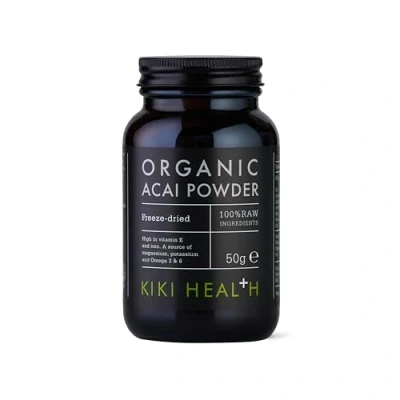 Image of KIKI Health 100% Raw Organic Acai Berry Powder Superfood Responsibly Sourced Freeze Dried Berries Nutrient Rich Vegan Friendly Ideal for Smoothies Yogurt &amp; Various Recipes 50g