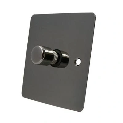 Image of Light Dimmer Switch 1 Gang 2 Way 10 Amp 400W Polished Black Nickel Flat